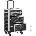 Songmics Kosmetikkoffer JHZ08BK, Trolley, groß, Hartschale, abschließbar, schwarz