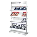 Kerkmann Rico DIN A4 Prospektständer Silber 6332 985 (B) x 300 (T) x 1.650 (H) mm