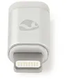 Nedis Lightning-Adapter - Apple Lightning 8-Pin - USB Micro-B Buchse - Vergoldet - Rund - Aluminium - Verpackung mit Sichtfenster - Silber