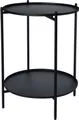 Spetebo Beistelltisch Metall Beistelltisch klappbar schwarz - Ø 35 cm