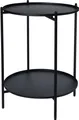 Metall Beistelltisch schwarz - 35 cm - Couch Deko Blumen Tablett Tisch 2 Ablagen