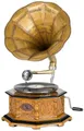 Aubaho Dekoobjekt Grammophon Trichtergrammophon für Schellack Platten Gramophone im Anti