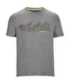 T-Shirt "Lilleo MN TSHRT C", Schnelltrocknendes Herren T-Shirt mit Berg-Print und Melange-Optik, Gr. XL, grau
