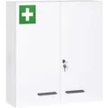 Kleankin Medizinschrank 2-Türiger mit 6 Einlegeböden Stahl Weiß 55 x 18 x 60 cm
