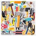 50 Stück Werkzeuge Aufkleber Pack Tool Sticker Set wasserdichte Vinyl Sticker...