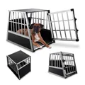 Juskys Alu Hundetransportbox L - 91×71×66 cm verschließbar & pflegeleicht - Hundebox für Hunde