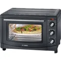 Severin TO 2068 Minibackofen mit manueller Temperatureinstellung, Timerfunktion, kabelgebunden, mit Grillspieß, Umluft-Funktion, mit Pizzastein 20 l