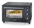 SEVERIN Back- und Toastofen mit Umluftfunktion, Mini Backofen mit Grillrost, Backblech, Drehspieß und Pizzastein, vielseitiger Heißluftofen mit 20 L Kapazität, 1.500 W, schwarz, TO 2068