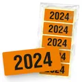 itenga 50x Jahresetiketten 2024 ORANGE rechteckig 60x250cm aus selbstklebend