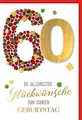 60. Geburtstag - Karte mit Umschlag - Marienkäfer - plastikfrei - unverpackt