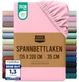 Utopia Bedding - Spannbettlaken 135x190cm - Rosa - Gebürstete Polyester-Mikrofaser Spannbetttuch