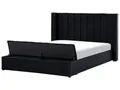 BELIANI Polsterbett Schwarz 180 x 200 cm aus Samtstoff mit Stauraum Elegantes Doppelbett Modernes Design