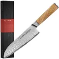 KLAMER Premium Santoku Damastmesser echter japanischer Stahl 18 cm Kochmesser