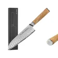 KLAMER Premium Santoku Damastmesser Olive echter japanischer Stahl 18 cm Koch…