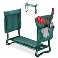 Relaxdays Kniebank, Grün, Textil, Metall, 60x50x27.5 cm, Gartenmöbel, Gartenstühle