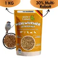 1 kg Mehlwürmer getrocknet Vogelfutter Fische Nager Reptilien Igel Happy Farms™