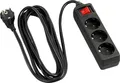 Hama Steckdosenleiste, 3-fach, mit Schalter, 3 m, Schwarz Steckdosenleiste 3-fach (Ein- / Ausschalter, Schalterbeleuchtung, Kabellänge 3 m)