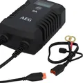 AEG Mikroprozessor Batterieladegerät LD 8.0, für 12/24V Batterien, 8A, 9-HF Ladestufen, Autostart, Komfortanschluss, automatische Diagnose- und Ladefunktion, Schwarz