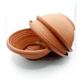 WIBO Kunststofftechnik GmbH Pflanzschale Premium outdoor indoor Blumentopf Schale aus Kunststoff Terracotta (3 St., 3er Set), frostfest mit Bodenlöcher für Wasser braun