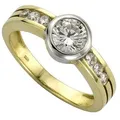 CELESTA Fingerring 375/- Gelbgold 2farbig Zirkonia gelb 058 (18,5)
