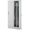JAN NOWAK Umkleideschrank Spind KACPER 2 Abteile 180 x 80 x 50 cm Grau