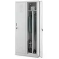 Deluke Umkleideschrank, Grau, Metall, Rechteckig, 80x180x50 cm, Garderobe, Garderobenschränke, Garderobenschränke