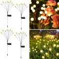 Solarleuchten für Außen Garten, 4 Stück 8 LED Glühwürmchen Solarleuchten Auße...