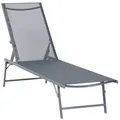 Casma Sonnenliege Gartenliege Liegestuhl Relaxliege Stahl Polyester Grau