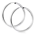 Materia Breite Creolen Silber 925 Damen  40mm Kreolen Ohrringe rund für Fraue...