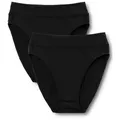 CALIDA High-Waist-Slip Elastic Duopack (2er Pack) breiter Softbund, elastisch, atmungsaktiv, weich schwarz XS (36/38)