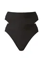 CALIDA Elastic Duopack Slip, Unterhose Damen, im Doppelpack, high Waist schwarz 36-38