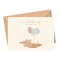 MeinBaby123® Einladungskarten Kindergeburtstag inkl. 10 Umschläge, Kindergeburtstag Jungs und Mädchen, Geburtstagseinladungen Kinder, Doodle Boho V2