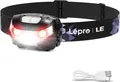 LE Stirnlampe LED Wiederaufladbar, USB Kopflampe mit Rotlicht& 5 Lichtmodi, IPX4