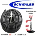 Schwalbe Cross Trekking Fahrrad Schlauch 28 1 1/8-1,75 SV17 französisches Ventil