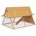 Dehner Hühnerstall Inga, mit Freilaufgehege, 108 x 192 x 125 cm, aus FSC® -zertifiziertem Tannenholz, für Hühner/Ziergeflügel beige