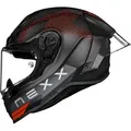 Nexx X.R3R Pro FIM Evo Carbon, Integralhelm - Matt Schwarz/Grau/Rot - S