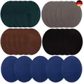 Flicken zum Aufbügeln, 25 Stück, 5 Farben, oval, Veloursleder, Rindsleder, E