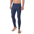 HUBER Lange Unterhose Herren Pant lang mit Eingriff Cotton Fine Rib (Stück, 1-St) mit eingriff blau 3XL