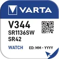 1x V344 Uhren-Batterie Knopfzelle = SR1136SW SR42SW VARTA