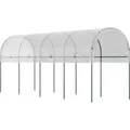 Outsunny Gewächshaus mit PE-Gitterfolie aus Stahl 400 x 120 x 170 cm Weiß