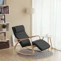 SONGMICS Relaxsessel Schaukelsessel, Relaxstuhl, verstellbare Fußstütze - Grau