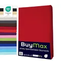 Buymax Spannbettlaken 80x200cm Baumwolle 100% Spannbetttuch Bettlaken Jersey, Matratzenhöhe bis 25 cm, Farbe Rot