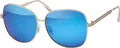 Gil Sonnen Brille Designer Piloten Herren Sonnenbrille mit Kunstoffrahmen 30416 Blau Gold