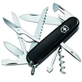 VICTORINOX Schweizer Taschenmesser Huntsman, 15 Funktionen, Swiss Made, Outdoor Multitool Inkl. Schere, Holzsäge, Schwarz