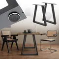 ECD Germany 2x Tischbeine Trapez Design 60x72 cm, Anthrazit, pulverbeschichtete Stahl, Industriedesign, Metall Tischgestell Esstisch und Schreibtisch