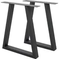 ECD Germany 2x Tischbeine Trapez Design 60 x 72 cm Anthrazit Industriedesign