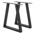 ECD Germany Tischbein 2x Tischgestell Tischkufen Trapez Design aus pulverbeschichtetem Stahl, Metall Möbelfüße 60x72 cm Tischuntergestell für Esstisch Schreibtisch
