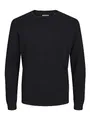 JACK & JONES Herren Rundhals Pullover 100% Baumwolle Schwarz L