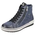 Remonte Schnürboots, Plateau, Schnürstiefelette, Boots in Crash-Optik blau 43 EU