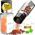 Havenhaus Salz und Pfeffermühle mit Keramik Mahlwerk stufenlos verstellbar | 2x kleine Gewürzmühle [120ml] ideal für Tisch & Küche | Modernes Salz Set